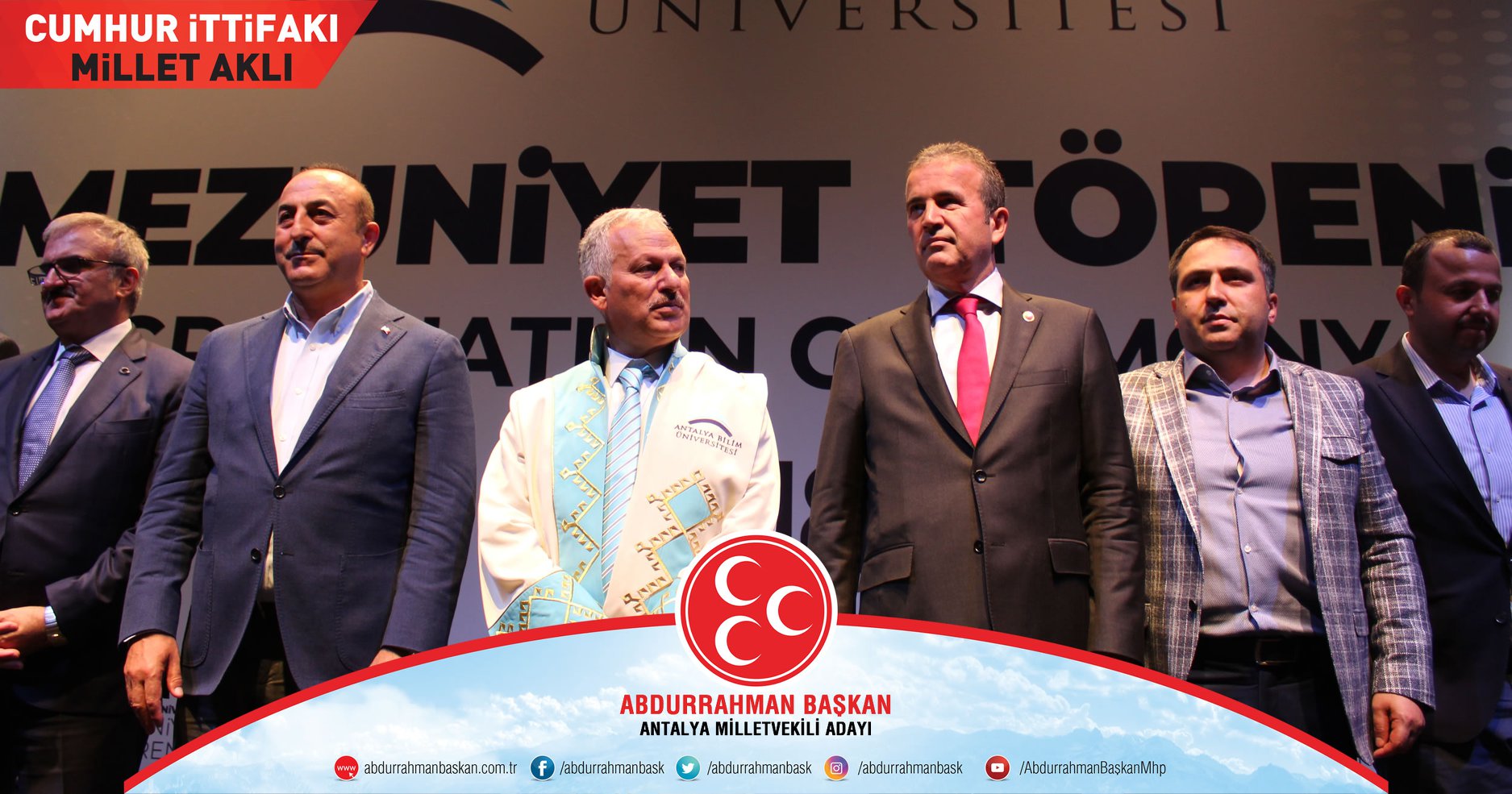 Antalya Bilim Üniversitesi Mezuniyet törenindeyiz. Gençlerimizin #Cumhurİttifakı